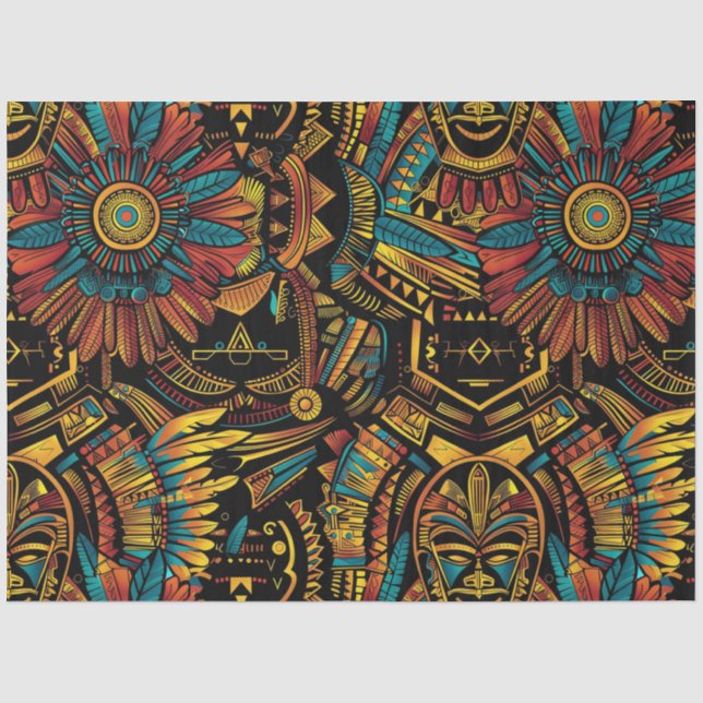 Tribal Turquoise "Aztec Dream" Geschenkartikel Seidenpapier (Vorderseite)
