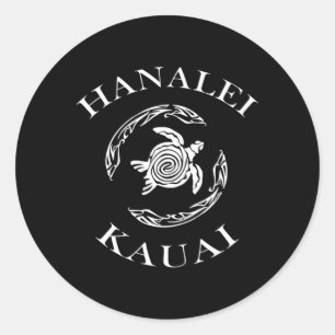 Tribal Turtle Hanalei Kauai Runder Aufkleber