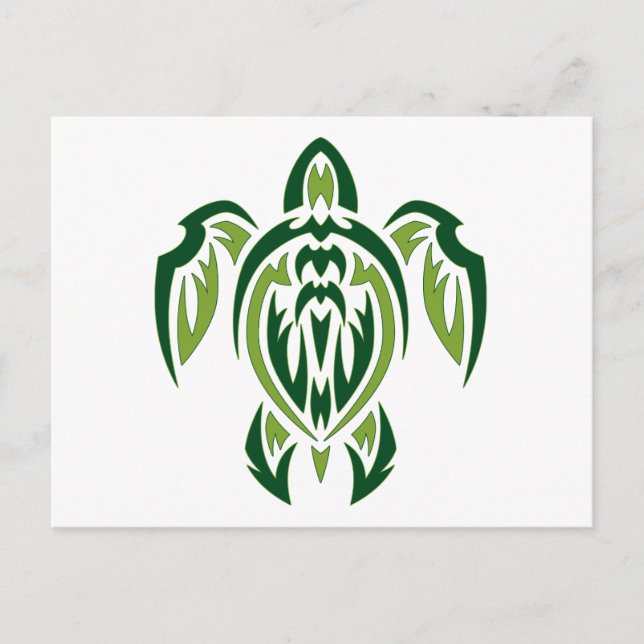 Tribal Turtle Postkarte (Vorderseite)