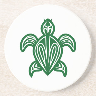 Tribal Turtle Silhouette Untersetzer