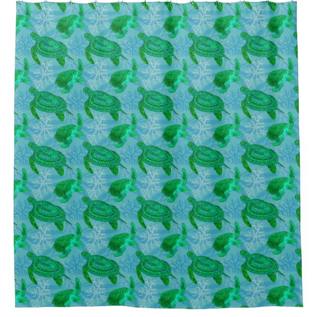 Tribal Turtles Duschvorhang (Vorderseite)