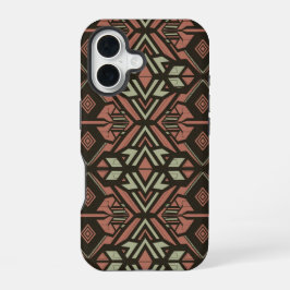 Tribal Vibes - Earthy Geometric Aztec Pattern iPhone 16 Hülle