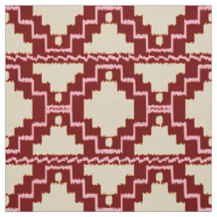 Tribal von Ikat Aztec - Beige, Burgund und Rosa Stoff