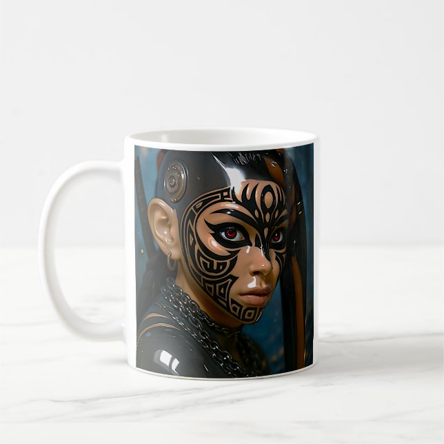 Tribal Warrior Face Kaffeetasse (Links)