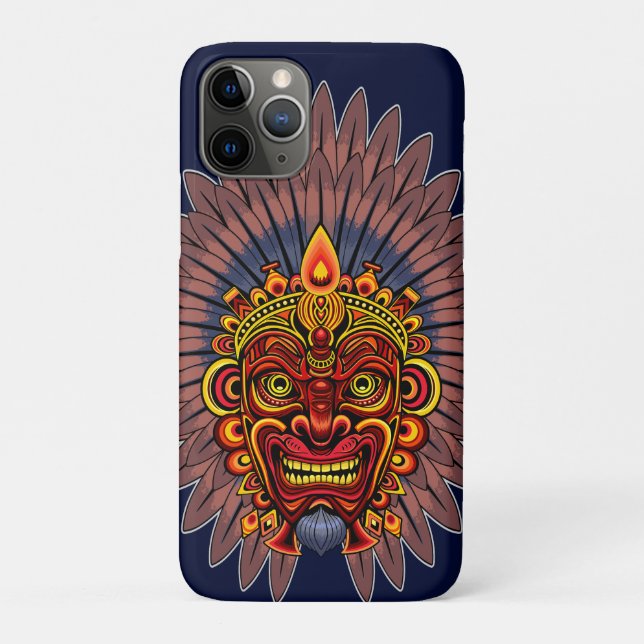 Tribal Warrior King Ritual Mask Case-Mate iPhone Hülle (Rückseite)