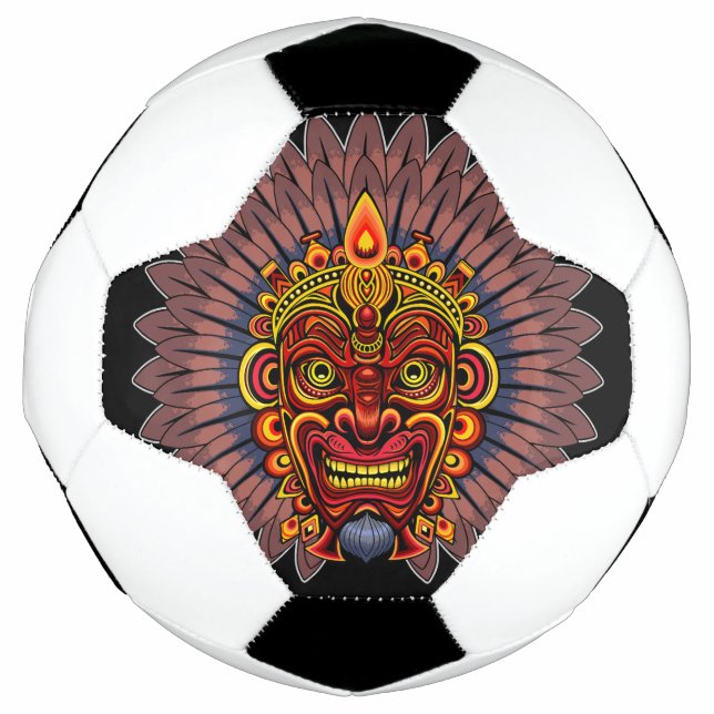 Tribal Warrior King Ritual Mask Fußball (Vorderseite)
