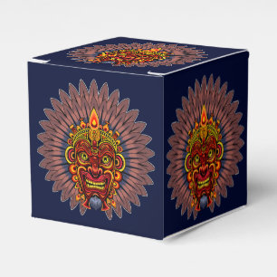 Tribal Warrior King Ritual Mask Geschenkschachtel