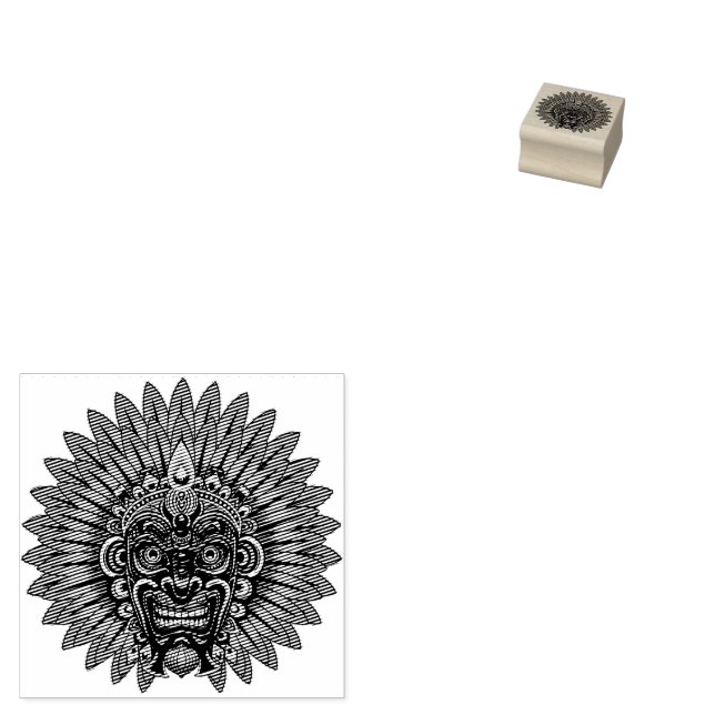 Tribal Warrior King Ritual Mask Gummistempel (Stempel)