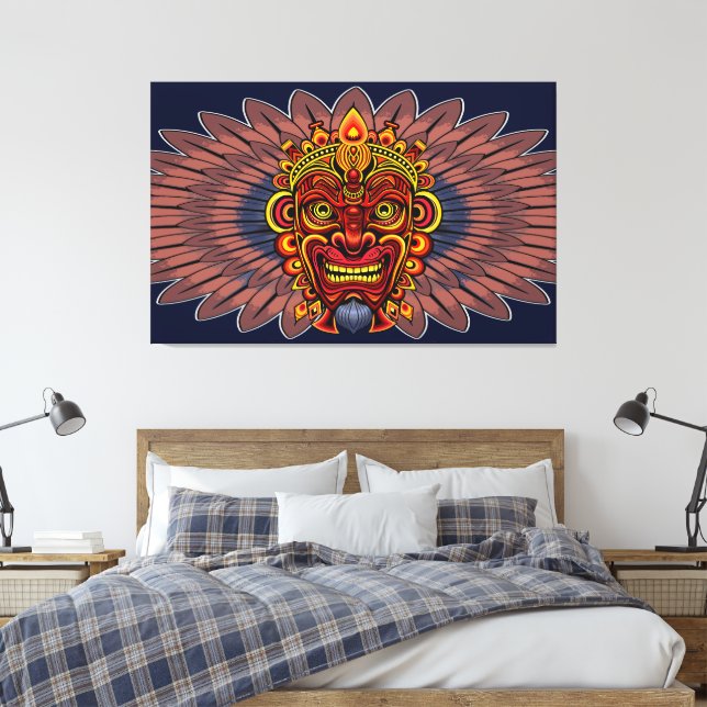 Tribal Warrior King Ritual Mask Leinwanddruck (Insitu (Schlafzimmer))