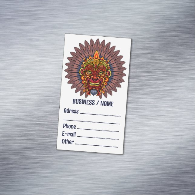 Tribal Warrior King Ritual Mask Magnetische Visitenkarte (Beispiel)