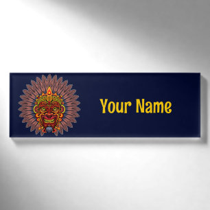 Tribal Warrior King Ritual Mask Namenschild