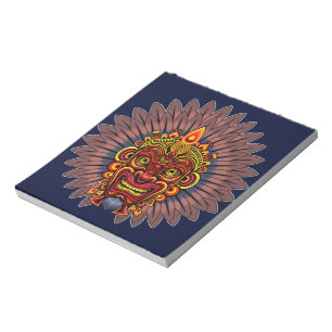 Tribal Warrior King Ritual Mask Notizblock