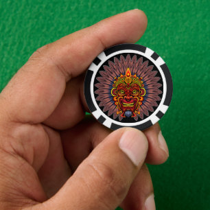 Tribal Warrior King Ritual Mask Pokerchips