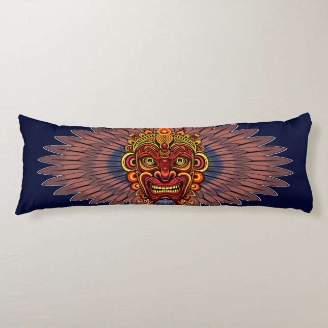 Tribal Warrior King Ritual Mask Seitenschläferkissen (Vorderseite)