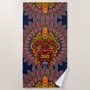 Tribal Warrior King Ritual Mask Strandtuch