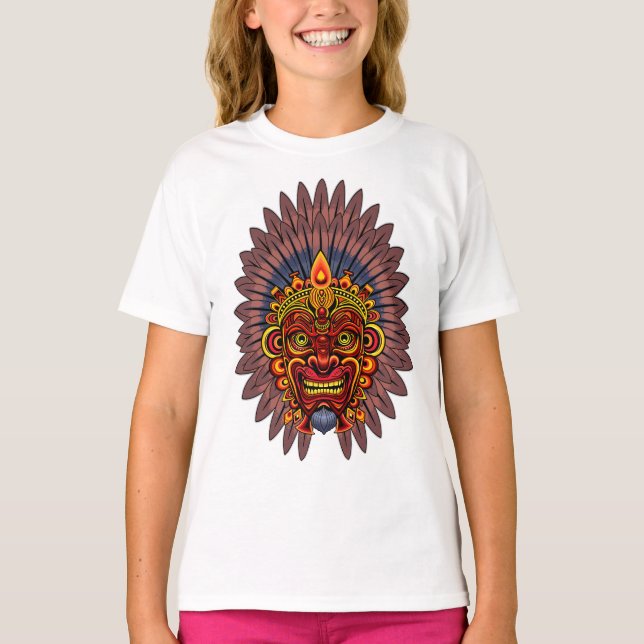 Tribal Warrior King Ritual Mask T-Shirt (Vorderseite)