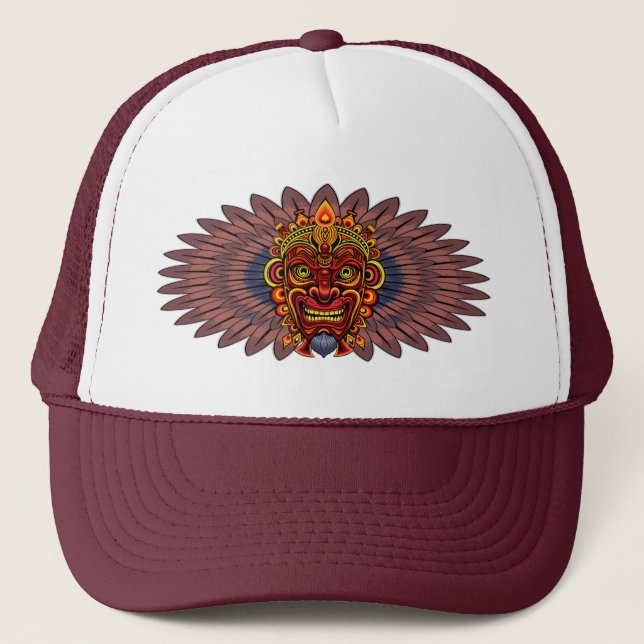 Tribal Warrior King Ritual Mask Truckerkappe (Vorderseite)