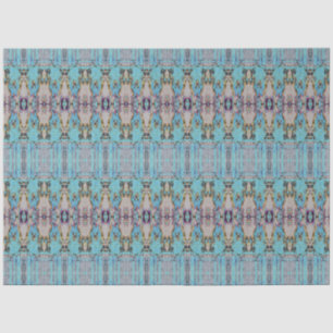 Tribal Western Blaues Aquamarines Kunstmuster Bull Seidenpapier