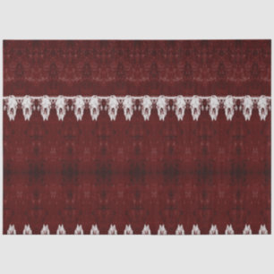 Tribal Western Burgund Rot Muster Stier Kuh Schäde Seidenpapier
