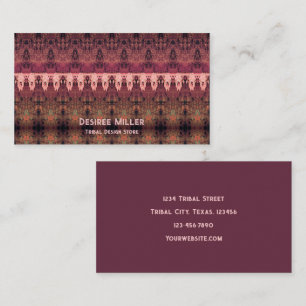 Tribal Western Muster Braun Rosa Stier Kuh Schädel Visitenkarte