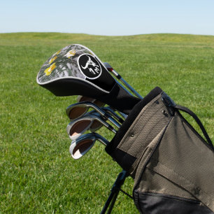 Tribal White Bull Skull Silhouette Monogram Foto Golf Headcover