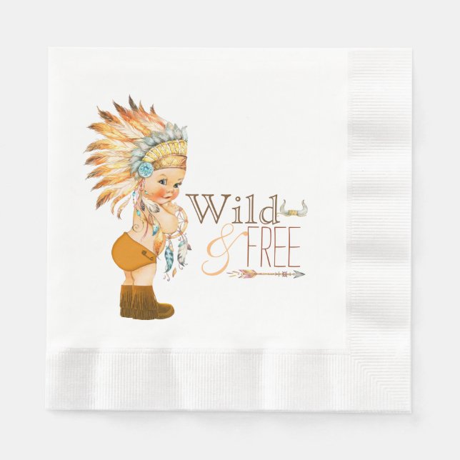 Tribal Wild and Free Boy Baby Shower Serviette (Vorderseite)