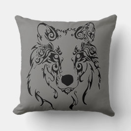 Tribal Wolf Kissen