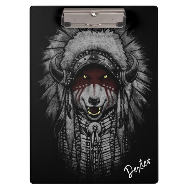 Tribal Wolf Klemmbrett (Vorderseite)