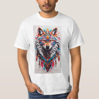 Tribal Wolf Mandala T - Shirt - Lebhaft und einzig