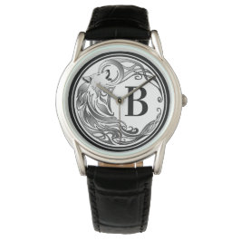 Tribal Wolf - Schattenmonogramm Armbanduhr