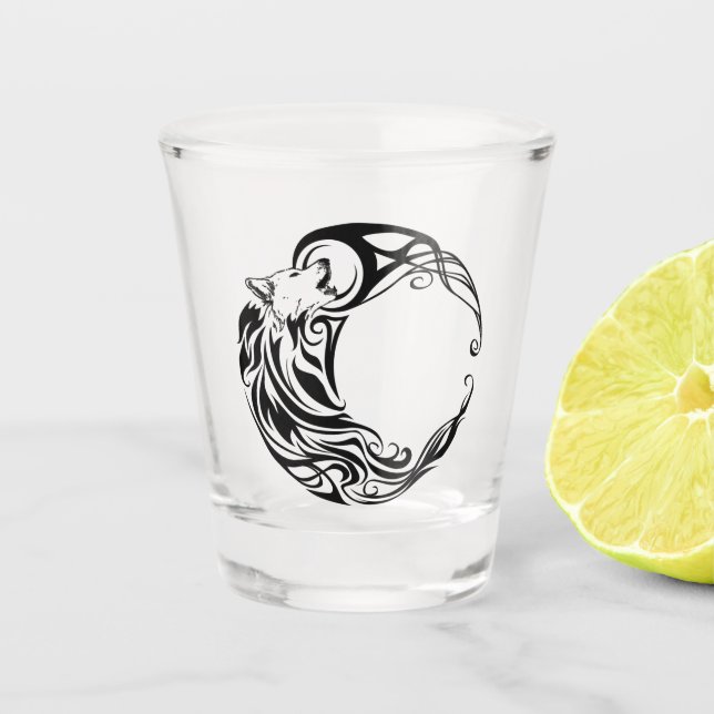 Tribal Wolf Schnapsglas (Vorderseite)