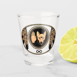 Tribal Wolf Shot Glass Metis Flag Brillen und Cups Schnapsglas