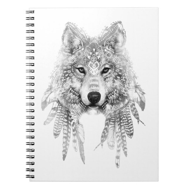 Tribal Wolf Spirit Notizblock (Vorderseite)
