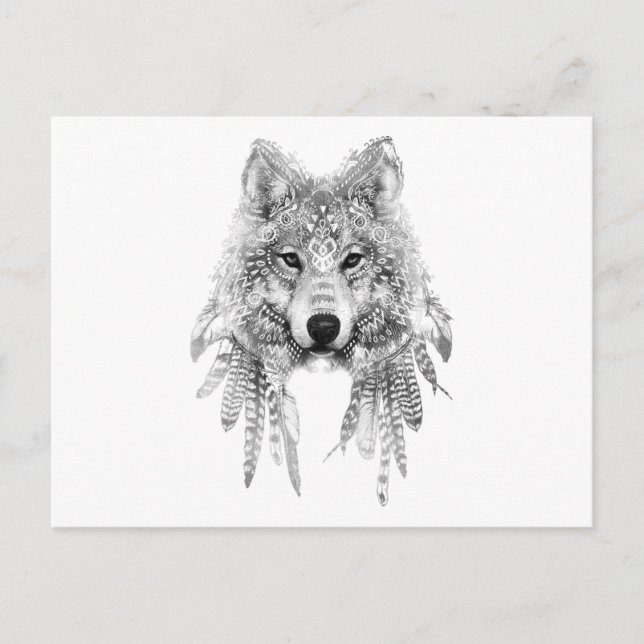 Tribal Wolf Spirit Postkarte (Vorderseite)