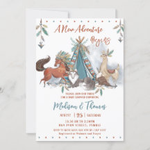 Tribal Woodland Animals Teepee Boy Baby Dusche