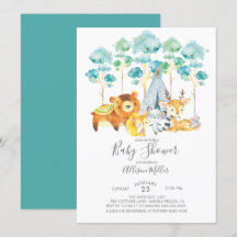 Tribal Woodland Baby Shower Einladung