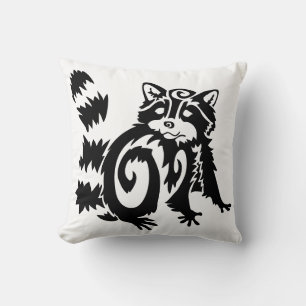 Tribal Woodland Raccoon Design Kissen