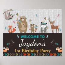Tribal Woodland Tiere Geburtstag Begrüßungsschwest