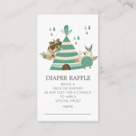 Tribal Woodland Wild One Baby Shooting Diaper Tick Begleitkarte