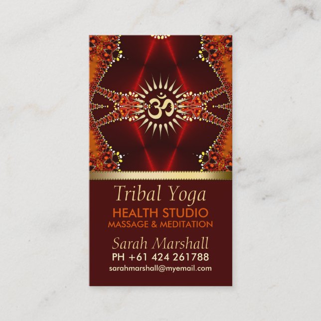 Tribal Yoga Carte de visite du Nouvel Âge de l'Est (Devant)
