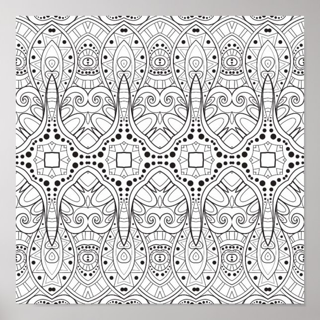 Tribal Zendoodle Design 2 Poster (Vorne)