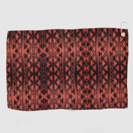 Tribal ZigZag Dreiecke auf Gradienten Dunkler Lach Golfhandtuch