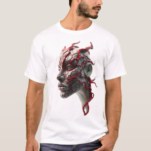 Tribale Gesichtshaut Blutgefäße Abstrakte Kunst T-Shirt