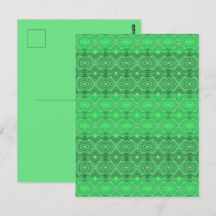 Tribale tropische wellige grüne Linien Geometrisch Postkarte