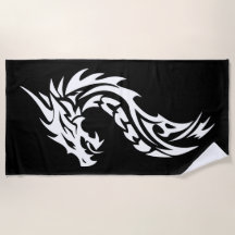 Tribaler Drache Silhouette in fett schwarz-weiß