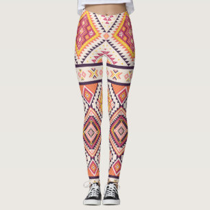 Tribales Azteken gestreiftes nahtloses Hintergrund Leggings