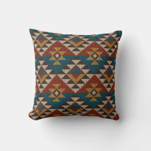 Tribales Azteken-Wollstricktextur. Kissen