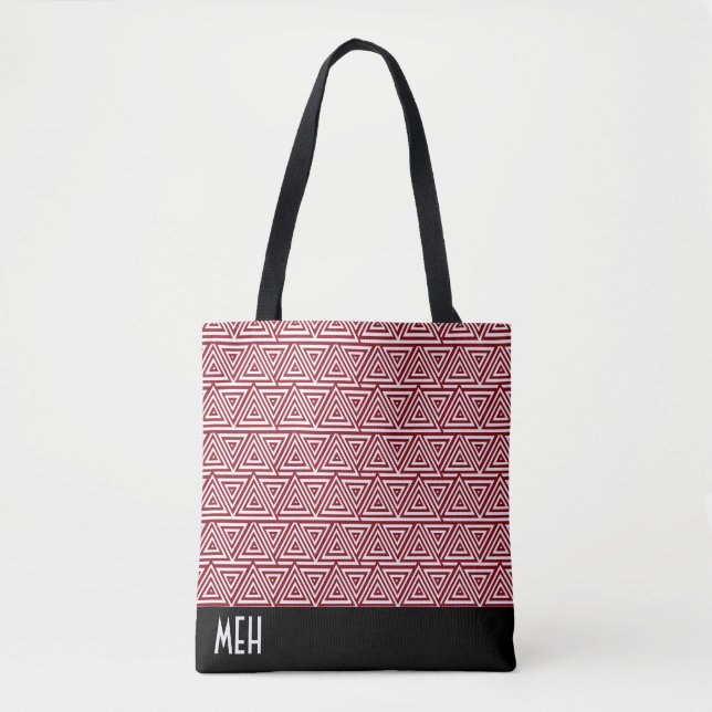 Tribanges Rotes Monogramm Tasche (Vorderseite)