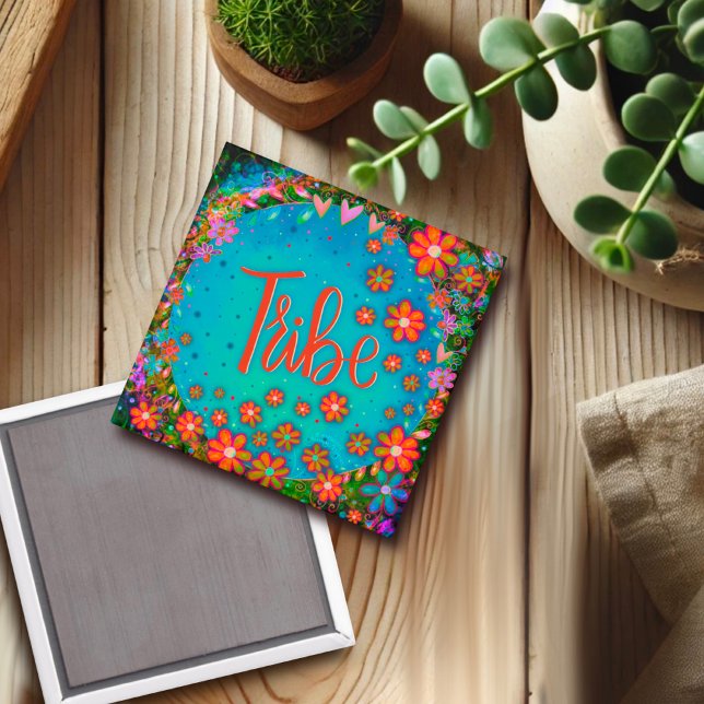 Tribe Fun Floral Amis Inspirivity Magnet (Créateur téléchargé)