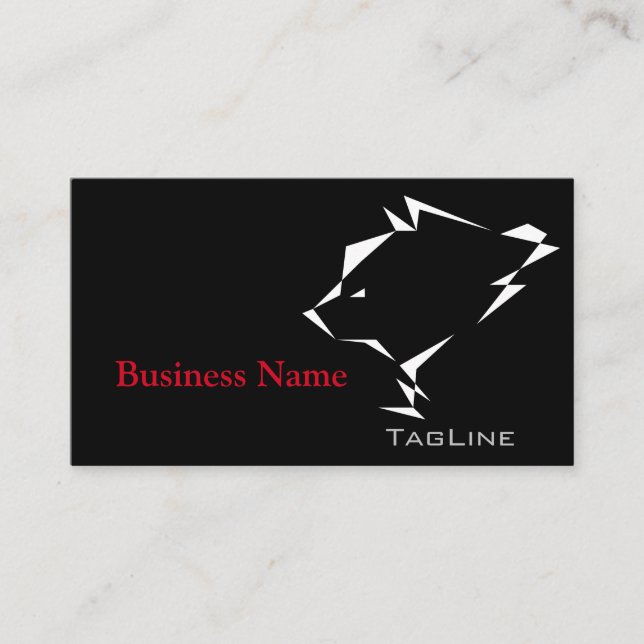 TribeBear auf der Black Business Card Visitenkarte (Vorderseite)